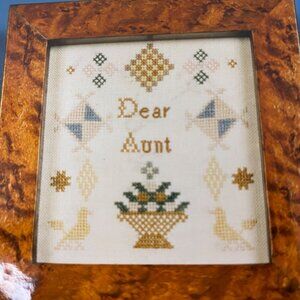 "Dear Aunt" Miniature Sampler Cross Stitch Kit By The Scarlet Letter Historic